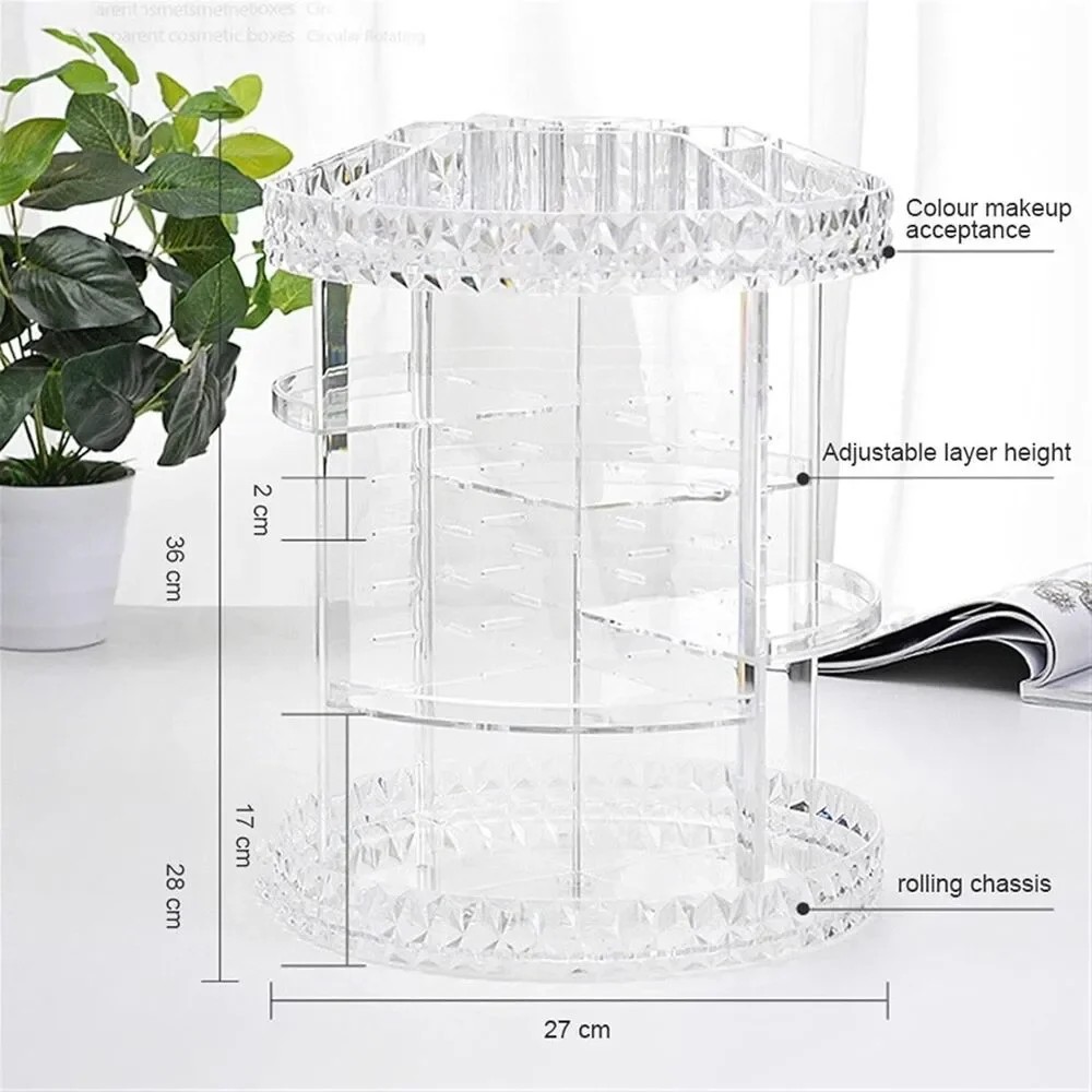 Cosmetic storage organizer 360 Rotating acrylic stand Multifunction makeup stand